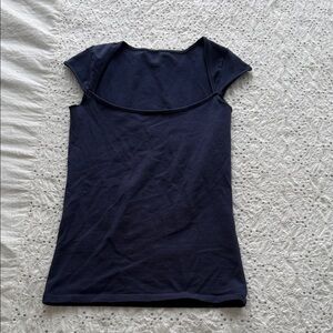 Brandy Melville Navy Cap Sleeve Top